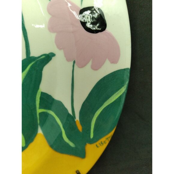 Vtg. North Carolina Artist Lisette Hasbun Decorative Hanging Floral Plate 8.25" - Picture 7 of 12